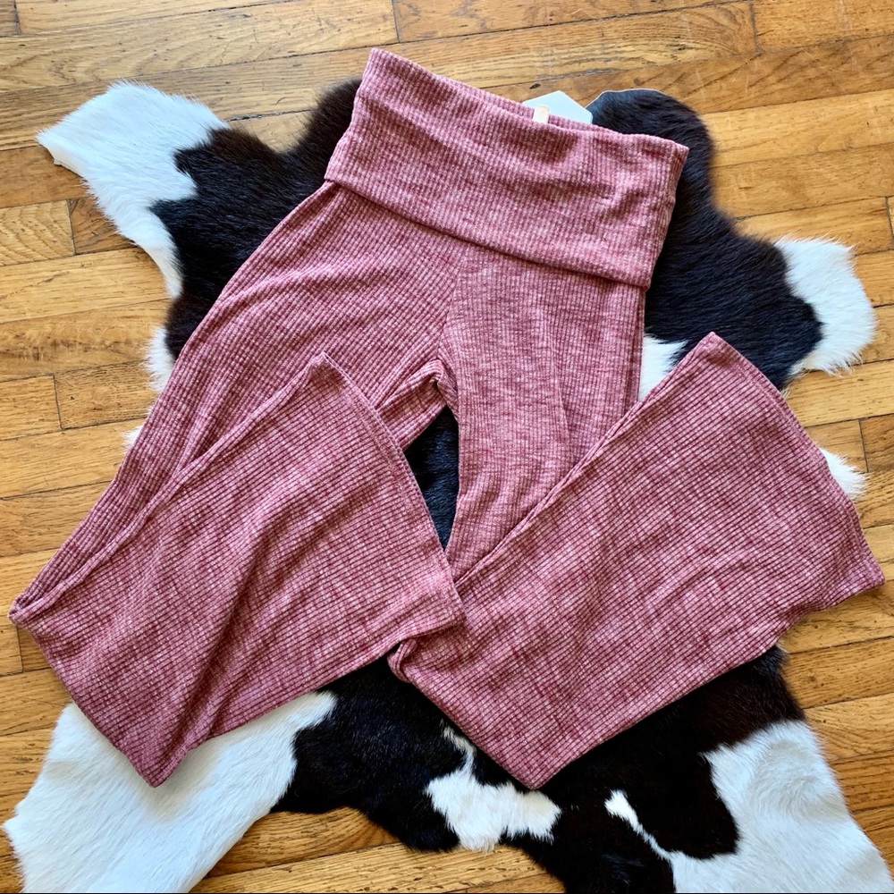 Paper Crane Fold Over Ribbed Lounge Pants